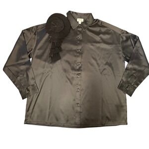 The Drop Black‎ itsjulietfox Corsage Blouse Button Down Women's Medium